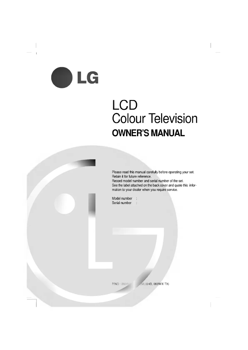 First page image of the manual for RT-20LA33