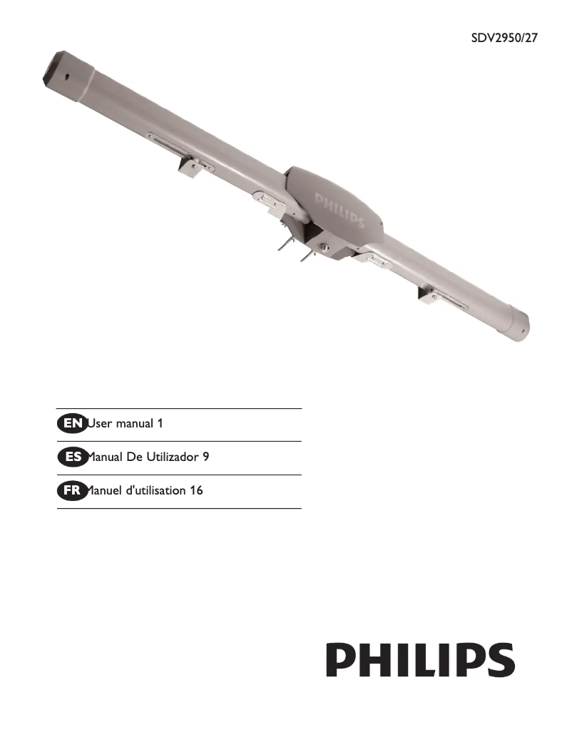 Page 1 of the manual User Manual Philips SDV2950