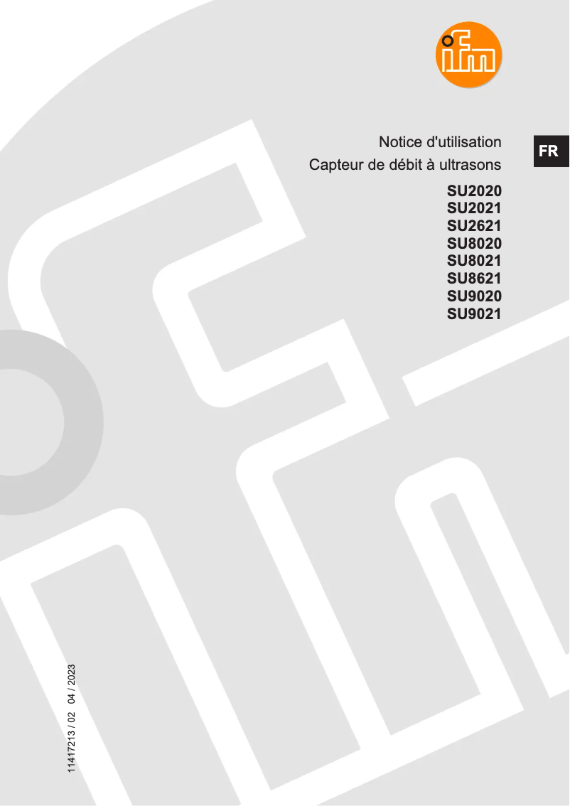 Page 1 of the manual User Manual IFM SU2020