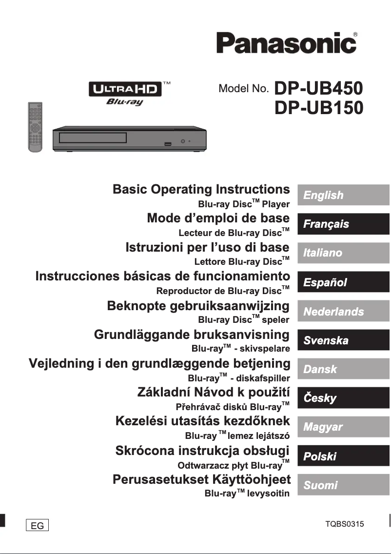 Page 1 of the manual User Manual Panasonic DP-UB150