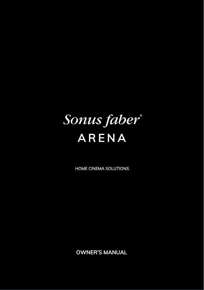 Page 1 of the manual User Manual Sonus Faber Arena 10
