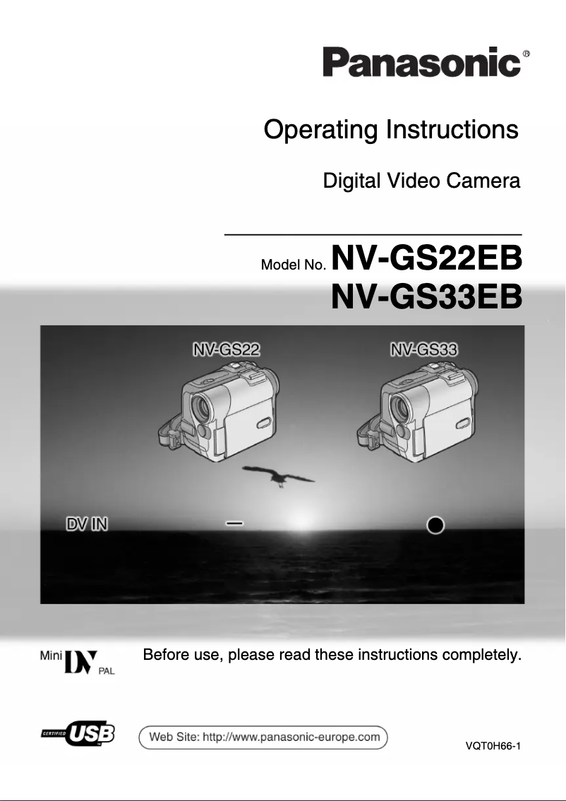 First page image of the manual for NV-GS33EB