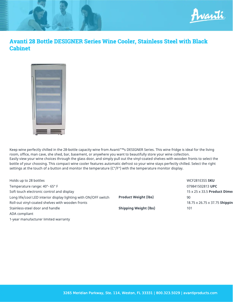 First page image of the manual for WCF281E3SS