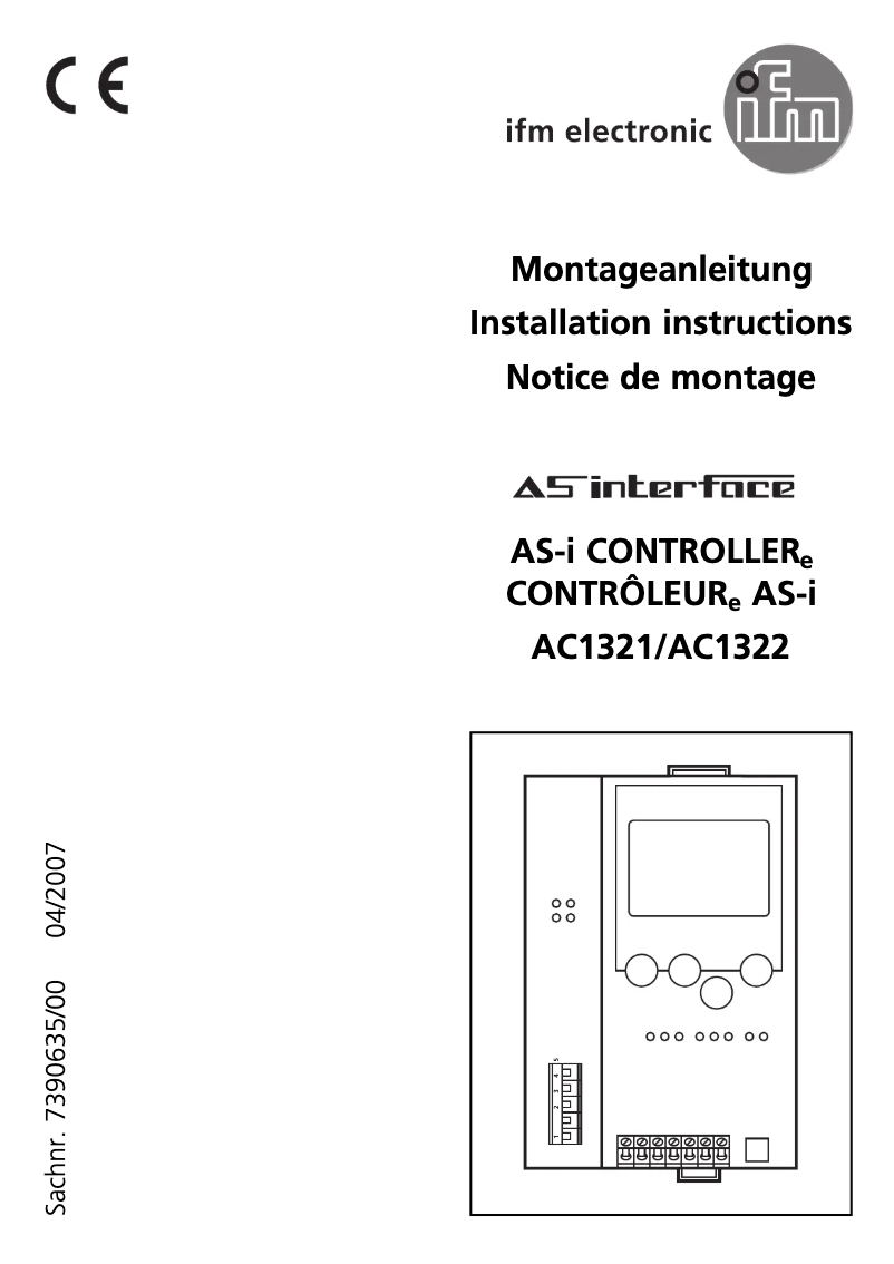 Page 1 of the manual User Manual IFM AC1321