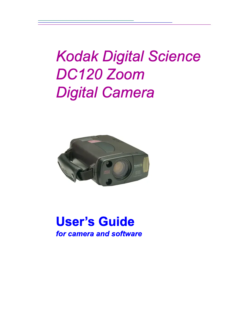 Page 1 of the manual User Manual Kodak DC120