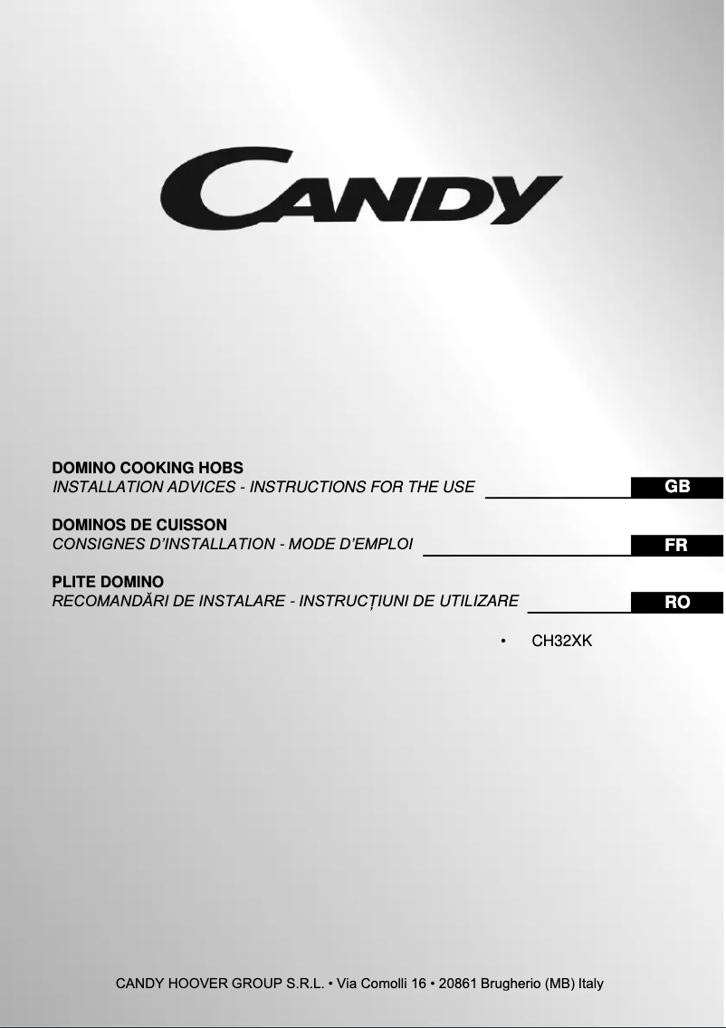 Page 1 of the manual User Manual Candy CH32XK