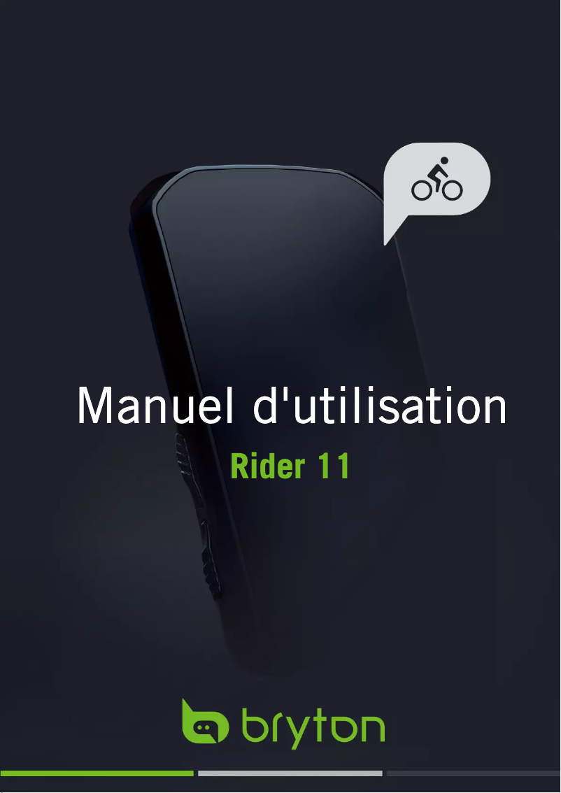 Page 1 of the manual User Manual Bryton Rider 11