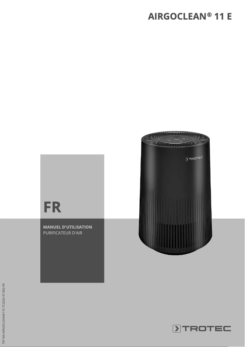 First page image of the manual for AirgoClean 11 E