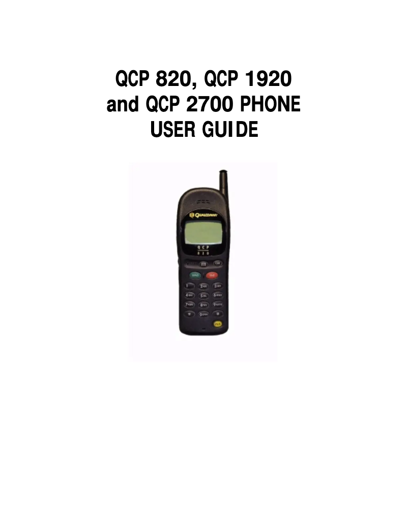 Page 1 of the manual User Manual Kyocera QCP 1920