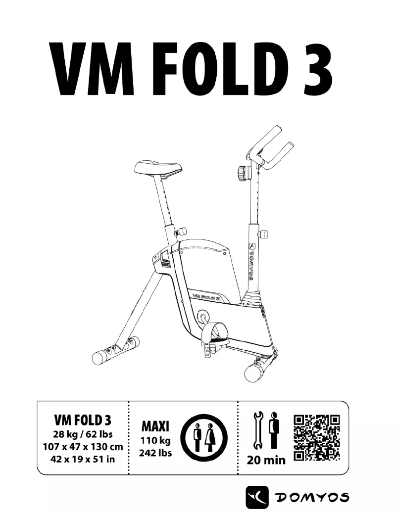 Page 1 of the manual User Manual Domyos VM FOLD 3