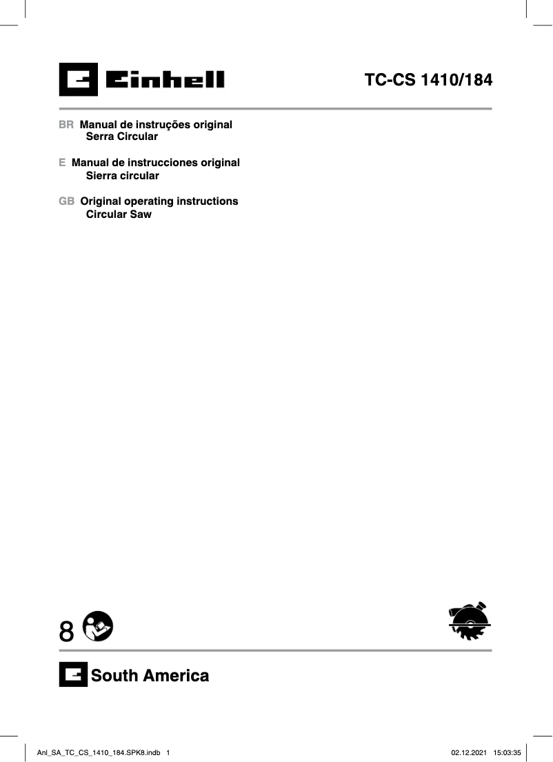 First page image of the manual for TC-CS 1410/184