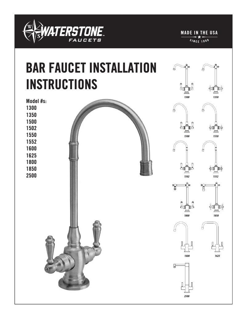 Page 1 of the manual User Manual Waterstone 1502