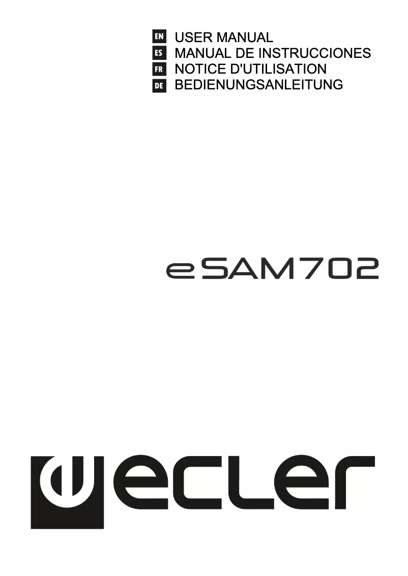 Page 1 de la notice Manuel utilisateur Ecler eSAM702