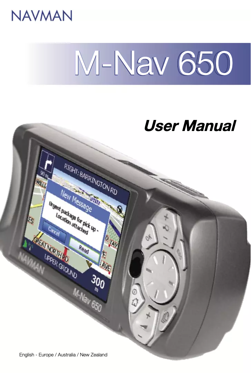 First page image of the manual for M-Nav 650