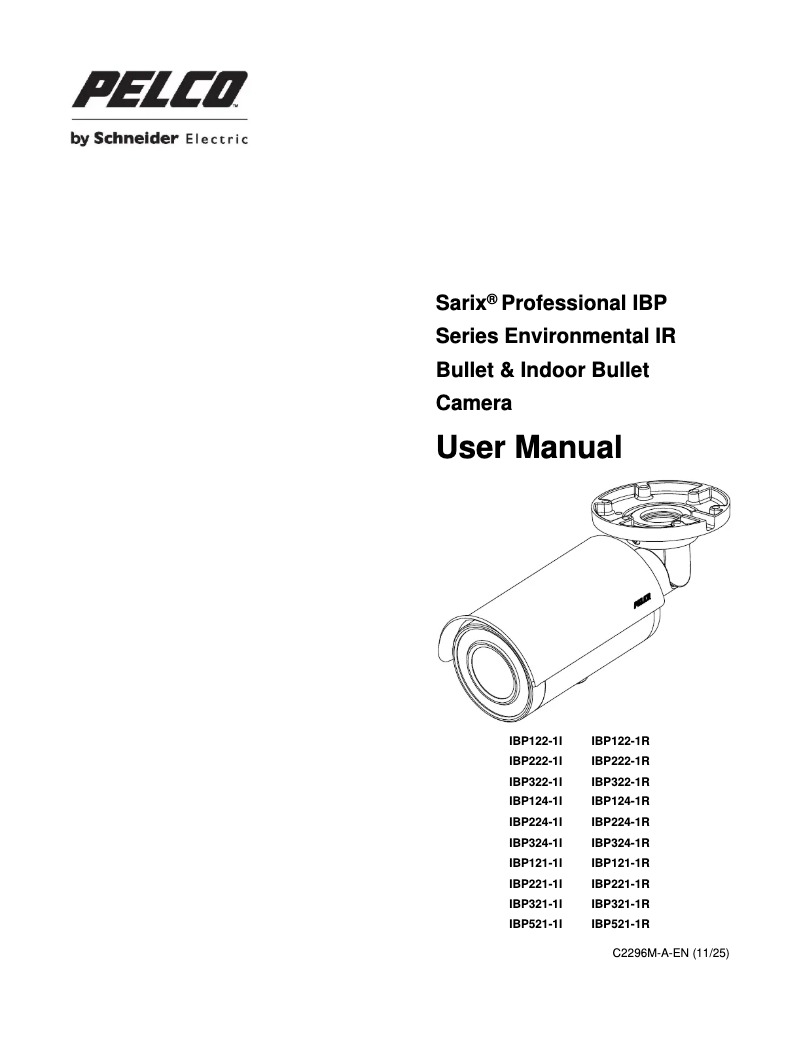 Page 1 of the manual User Manual Pelco IBP121-1I