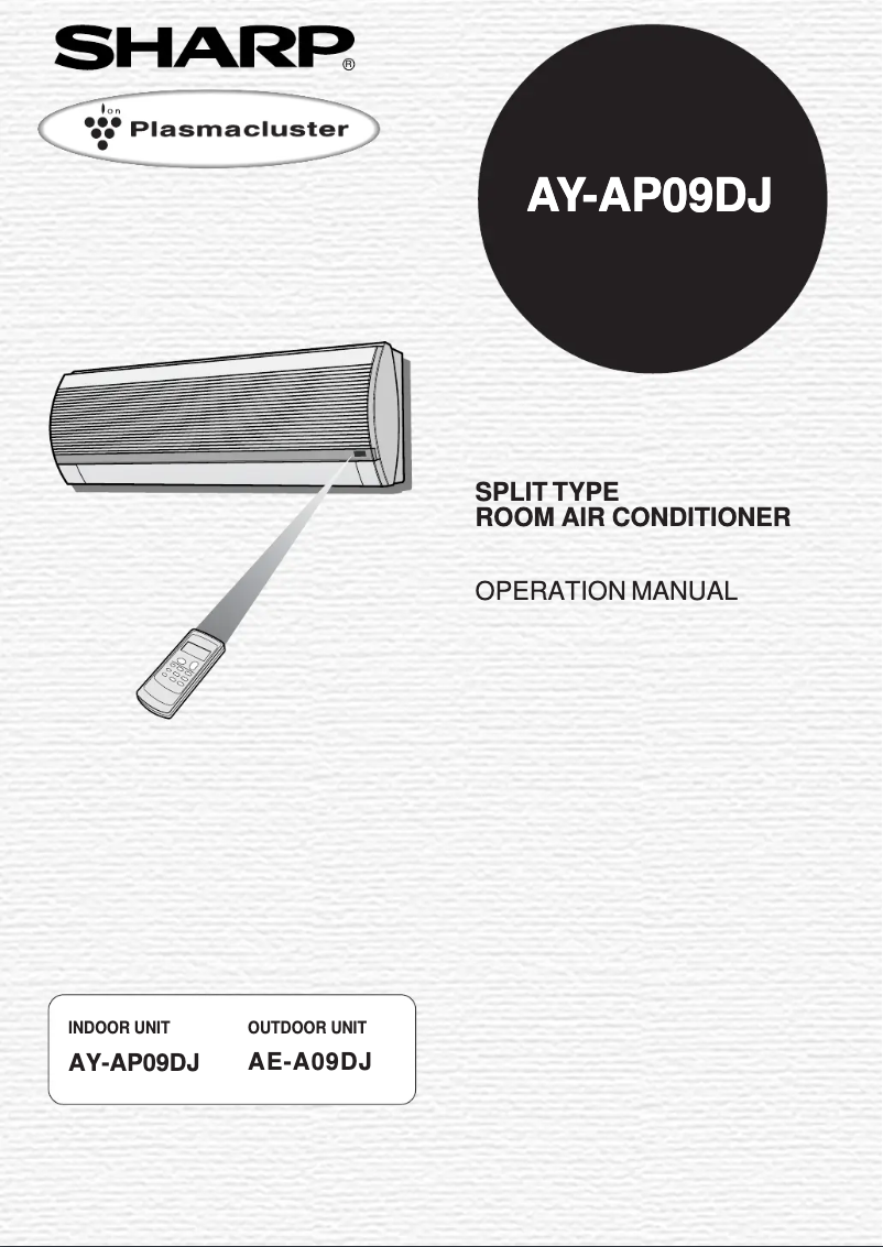Page 1 of the manual User Manual Sharp AY-AP09DJ
