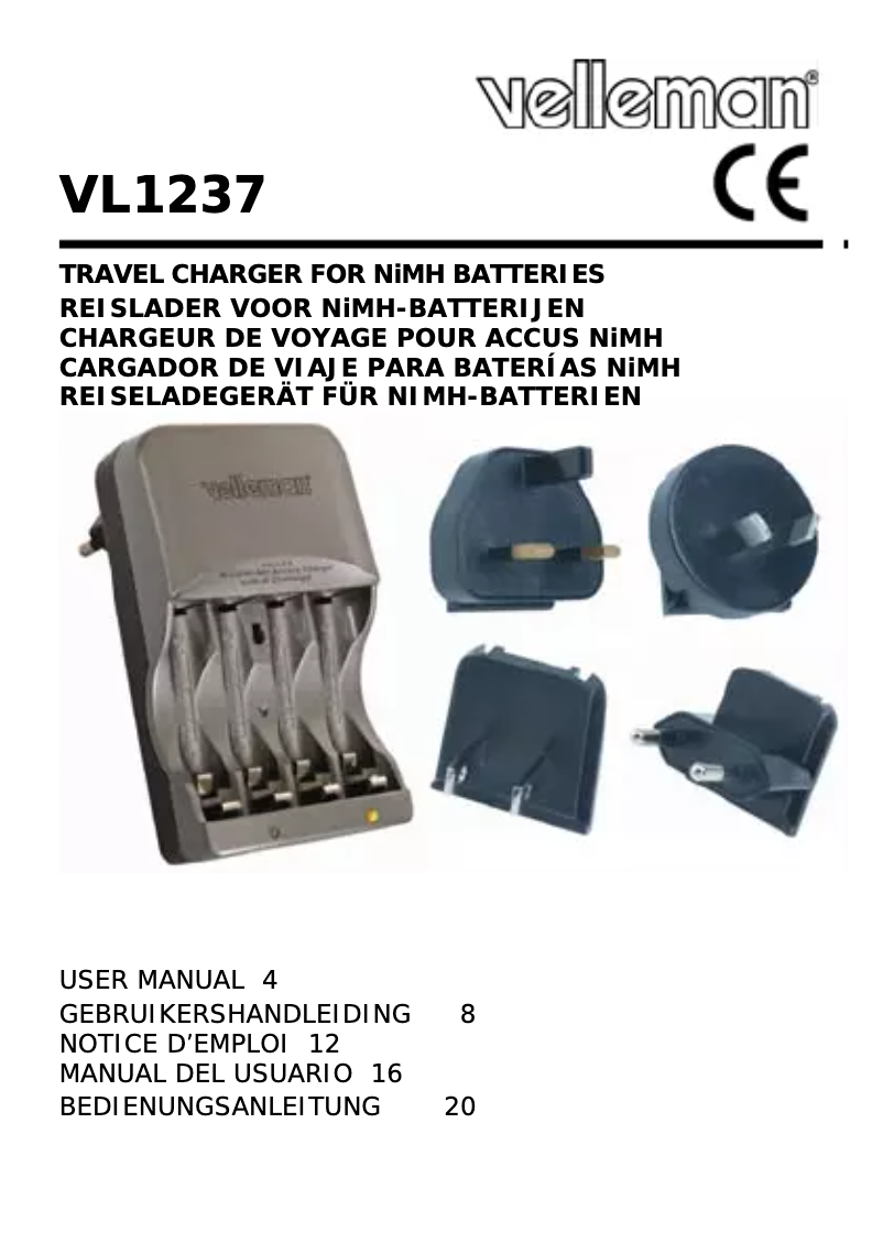 First page image of the manual for VL1237