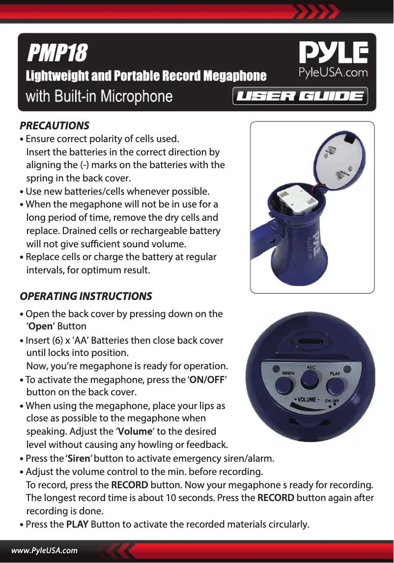 First page image of the manual for PMP18