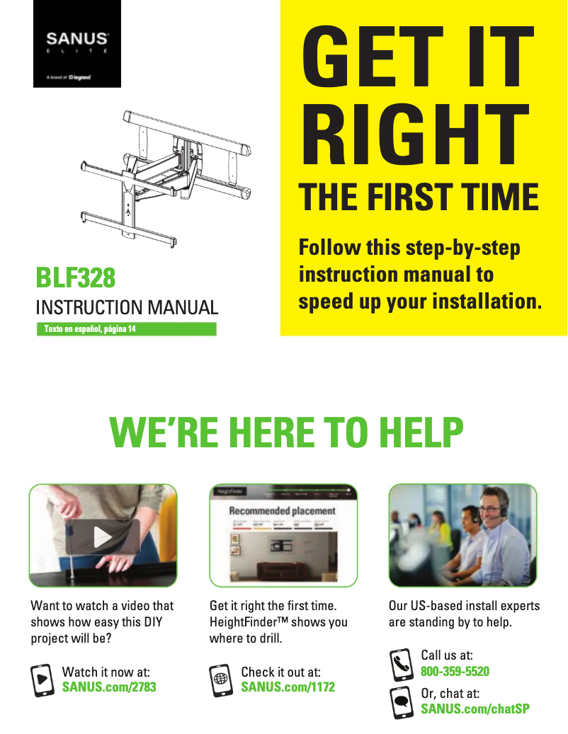 Page 1 of the manual User Manual Sanus BLF328