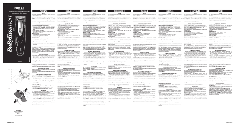 Page 1 of the manual User Manual BaByliss PRO 45