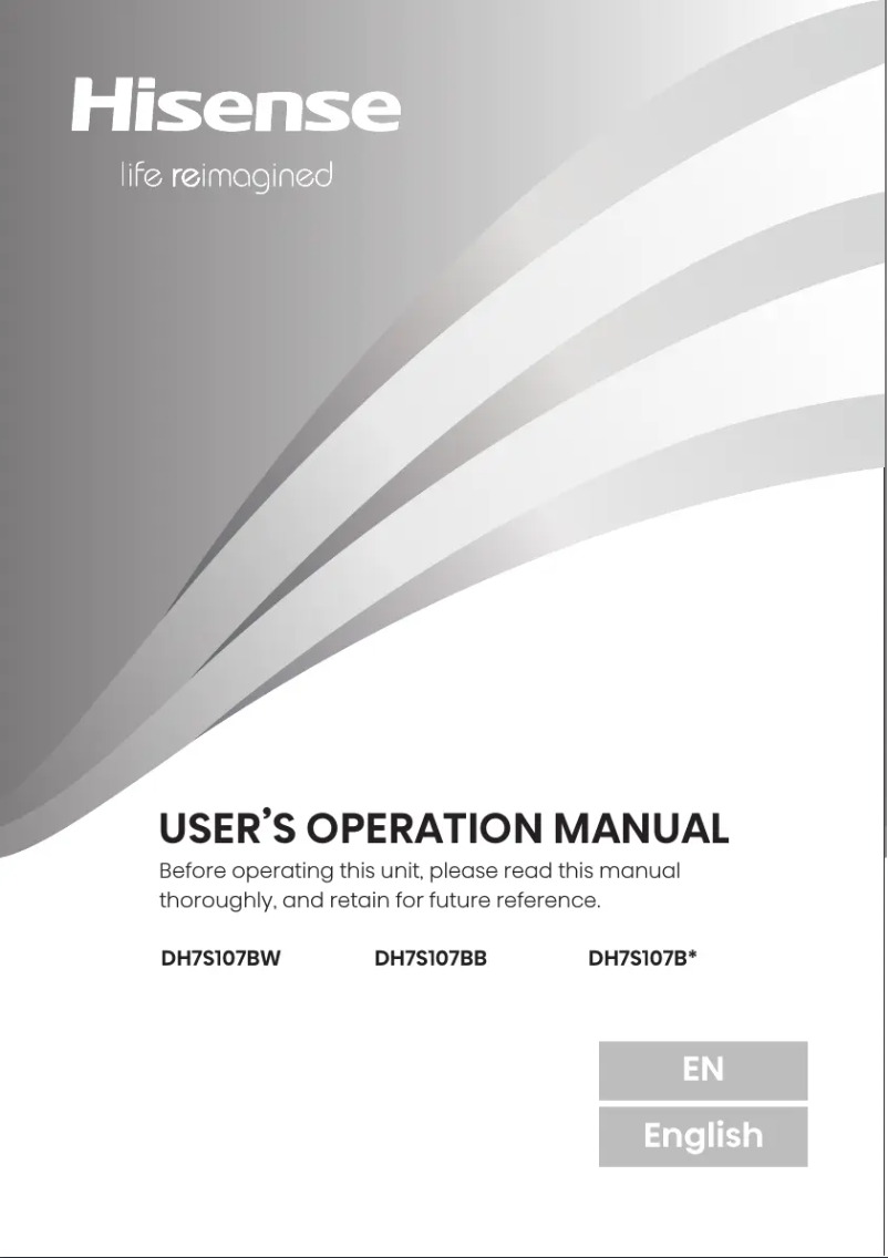 Page 1 of the manual User Manual Hisense DH7S107BW
