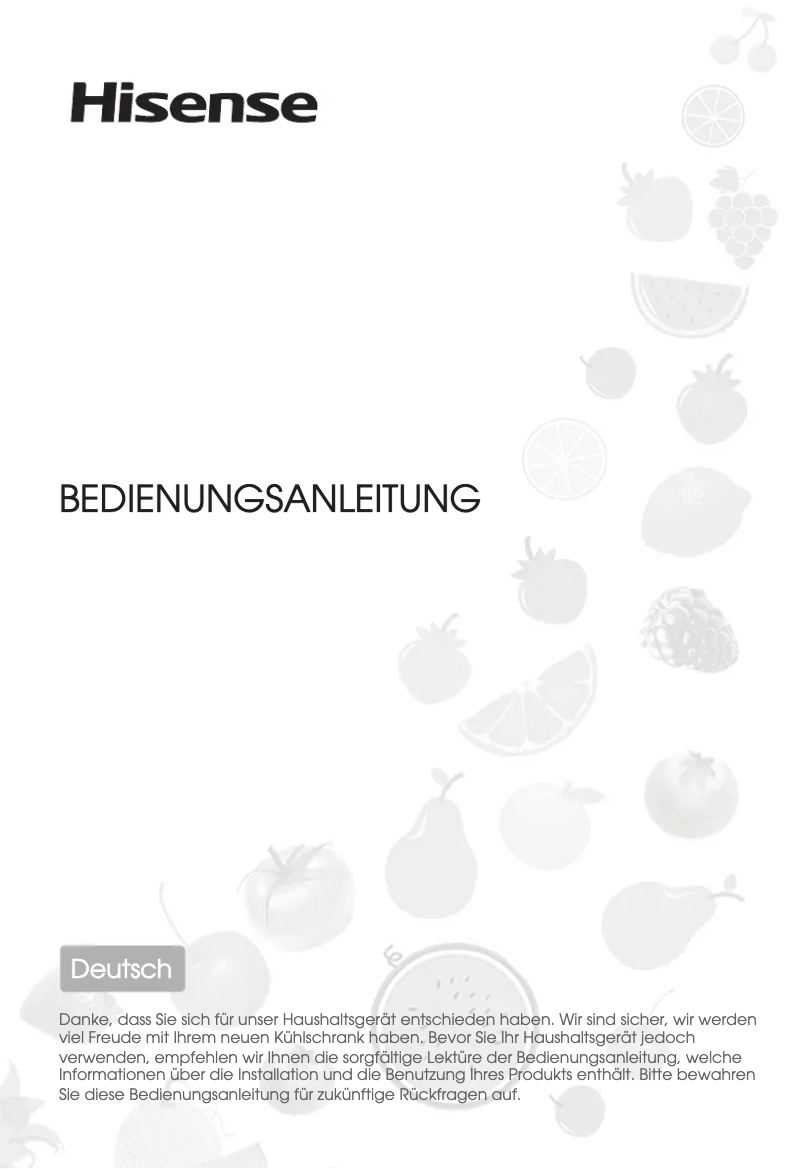 Page 1 of the manual User Manual Hisense RB645N4BFE