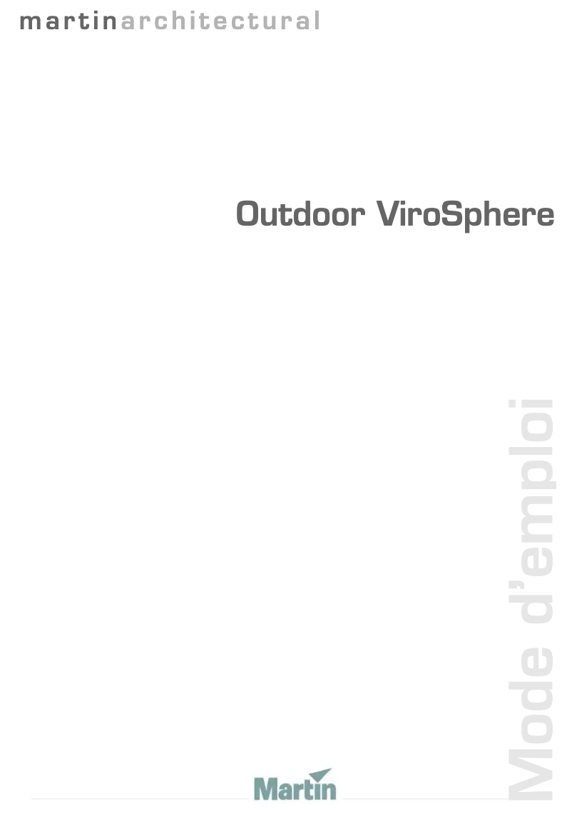Page 1 of the manual User Manual Martin Outdoor ViroSphere