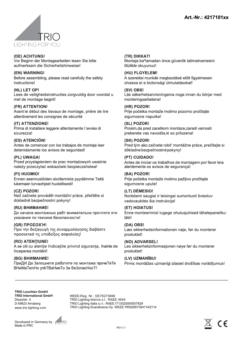 First page image of the manual for Oakland 421710107