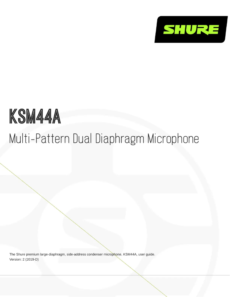 First page image of the manual for KSM44A