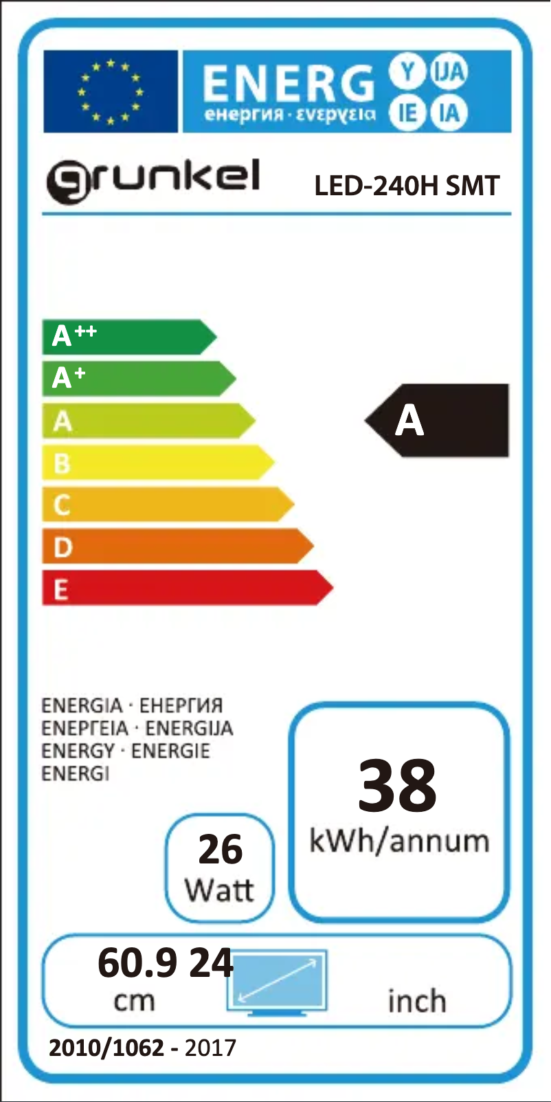 First page image of the manual for LED-240H SMT