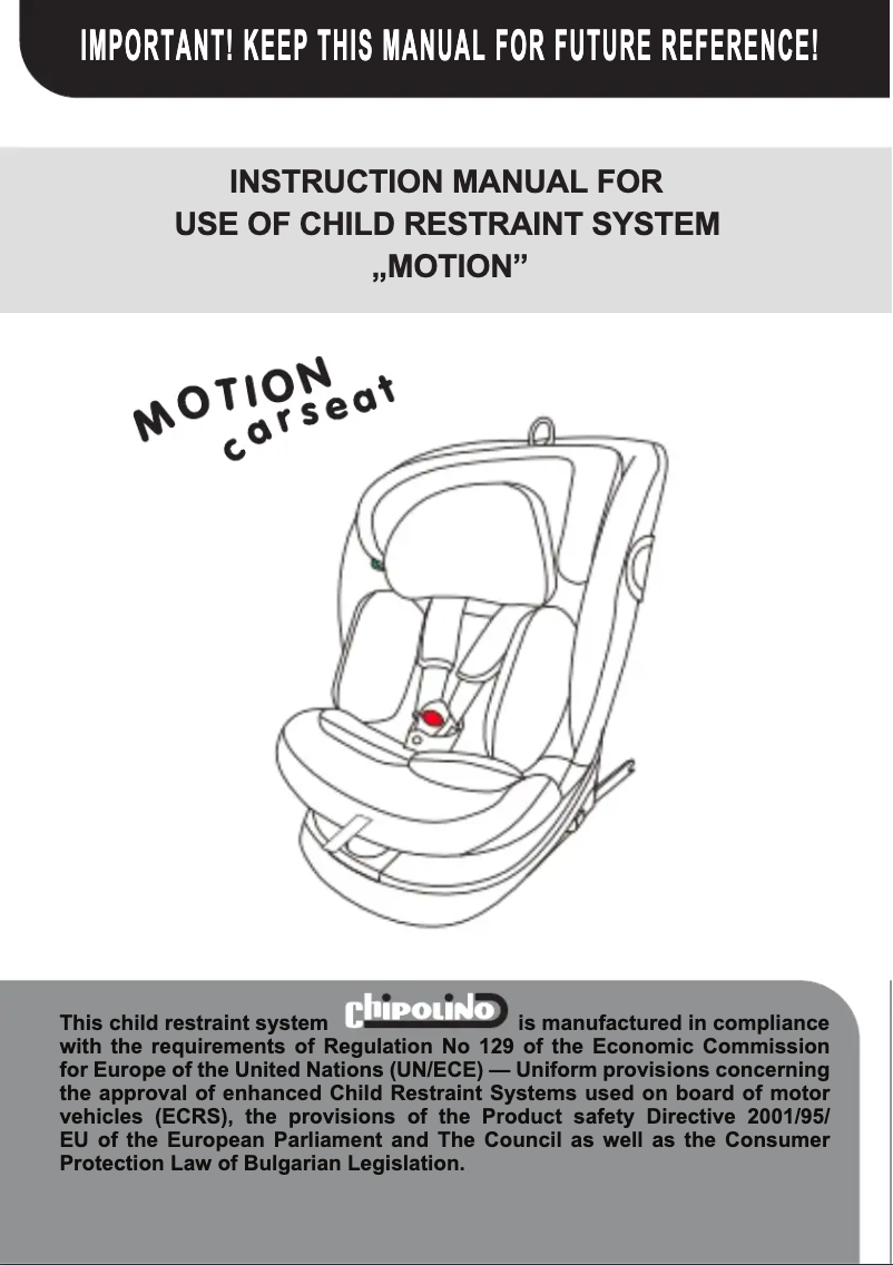 Page 1 of the manual User Manual Chipolino Motion