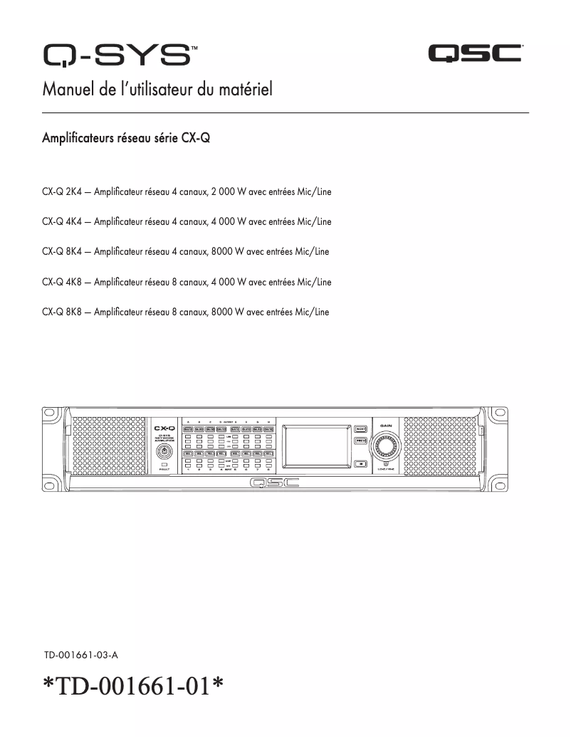 First page image of the manual for CX-Q 4K4