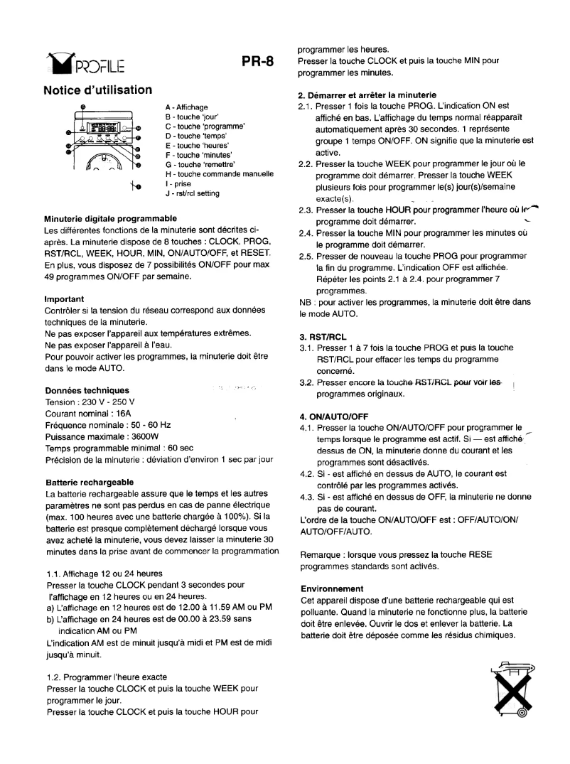 Page 1 of the manual User Manual Profile PR-8