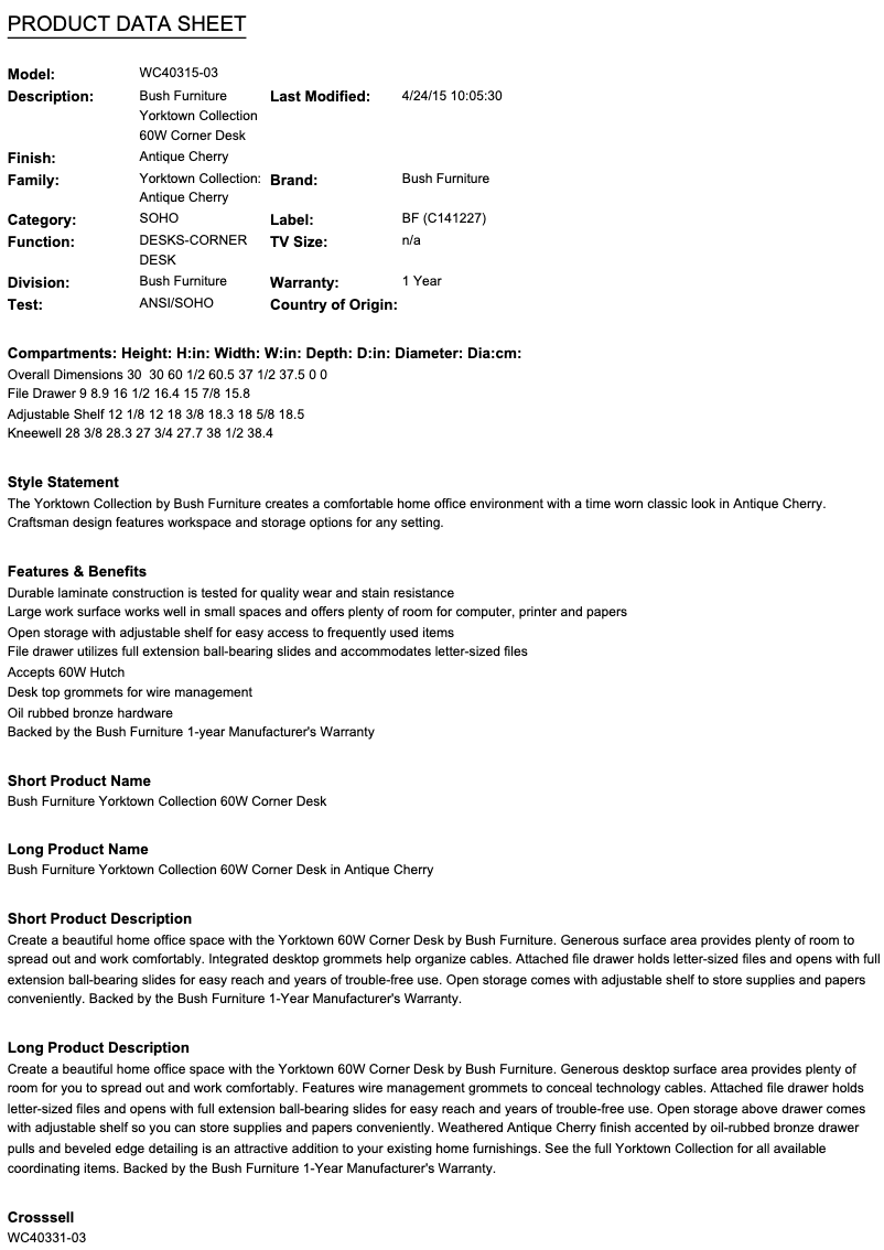 First page image of the manual for Yorktown WC40315-03