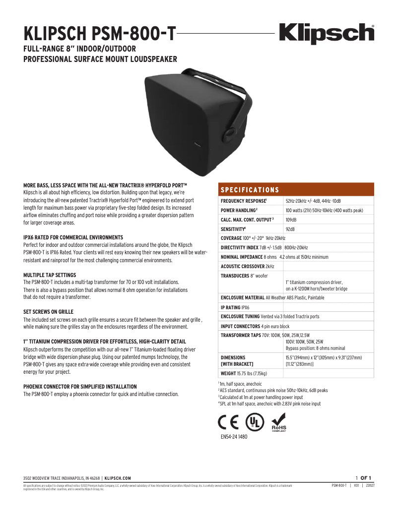 First page image of the manual for PSM-800-T