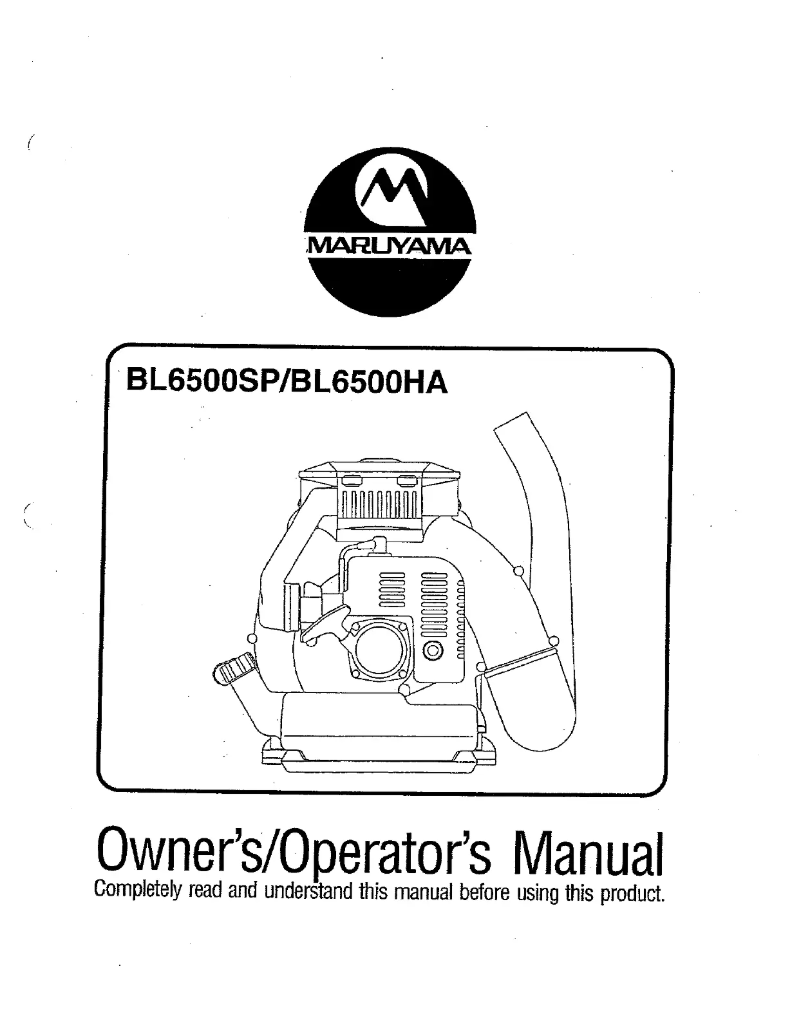 First page image of the manual for BL6500HA