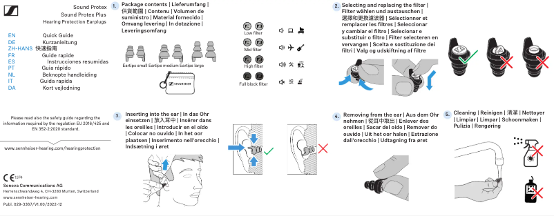 Page 1 of the manual User Manual Sennheiser SoundProtex