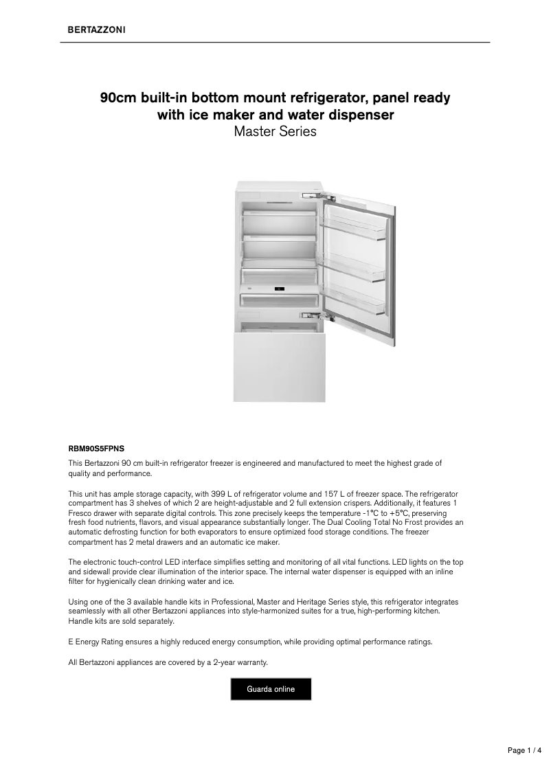 First page image of the manual for RBM90S5FPNS