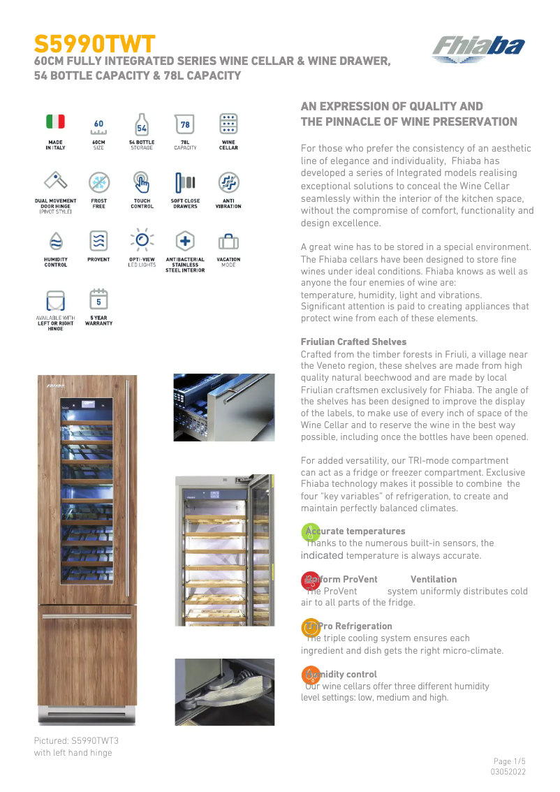 First page image of the manual for S5990TWT3A