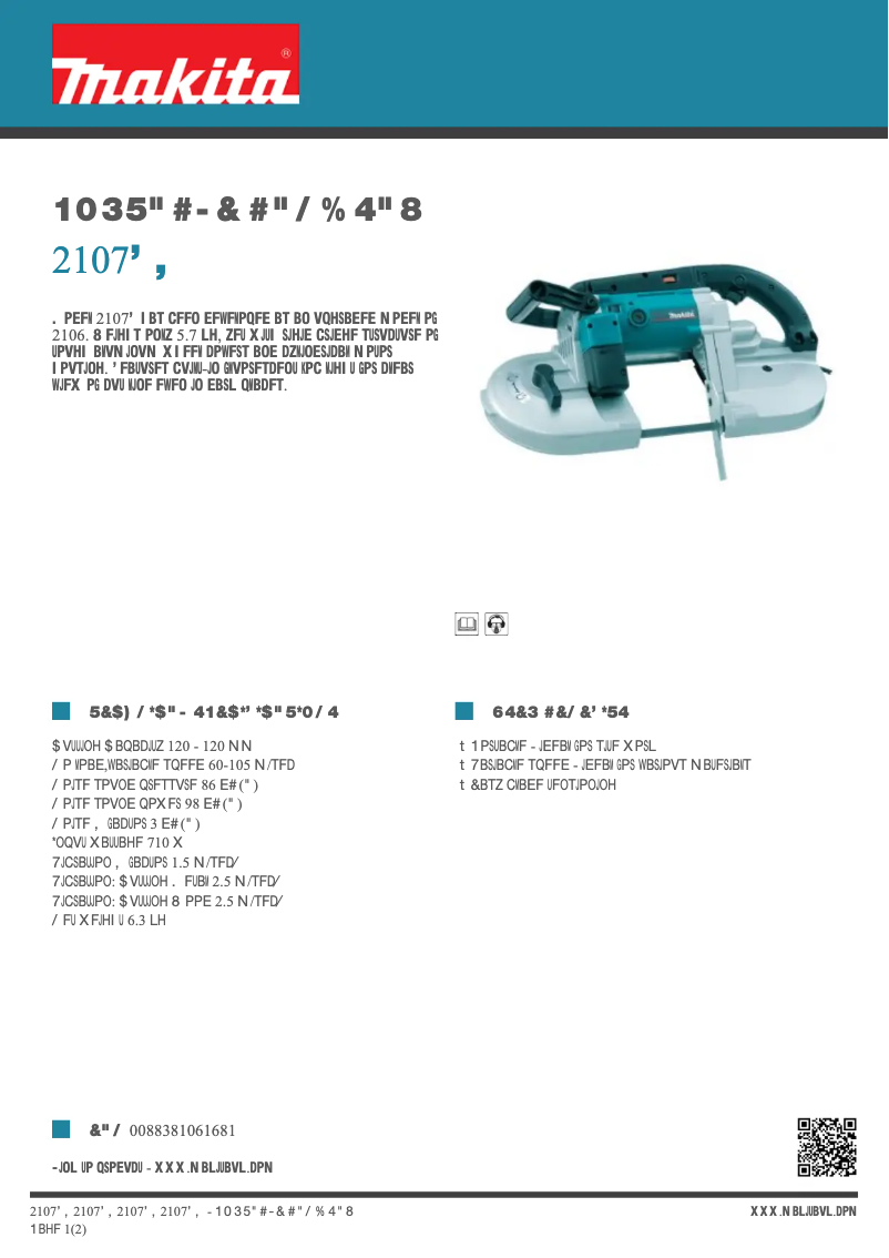 First page image of the manual for 2107FK