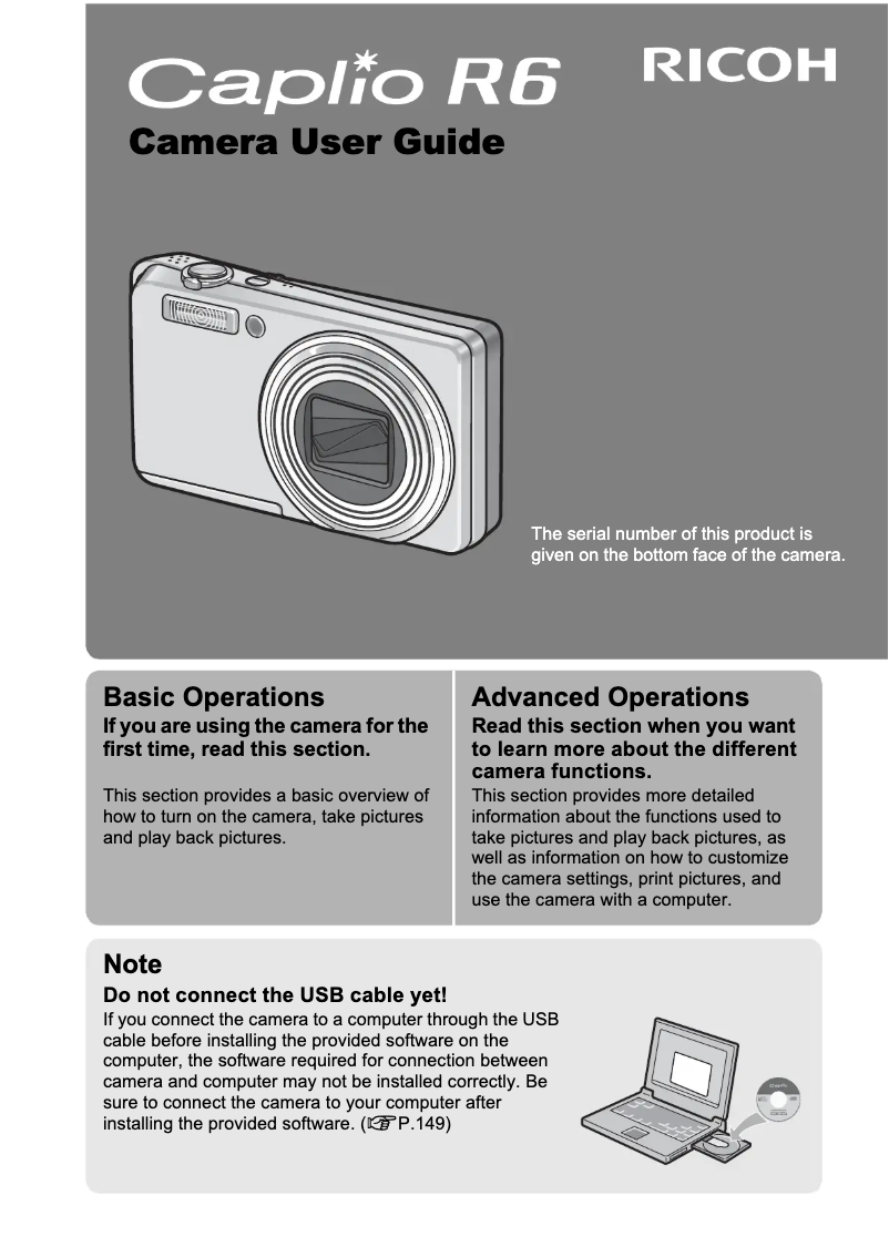 Page 1 of the manual User Manual Ricoh Caplio R6