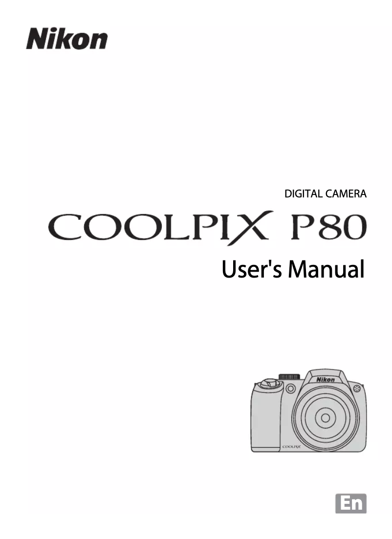 First page image of the manual for Coolpix P80