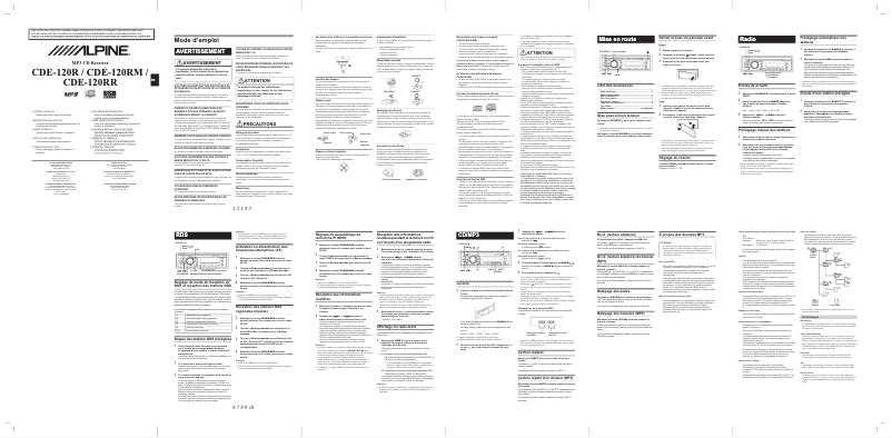 First page image of the manual for CDE-120R