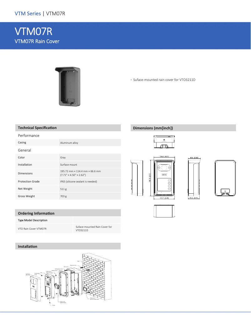 First page image of the manual for VTM07R