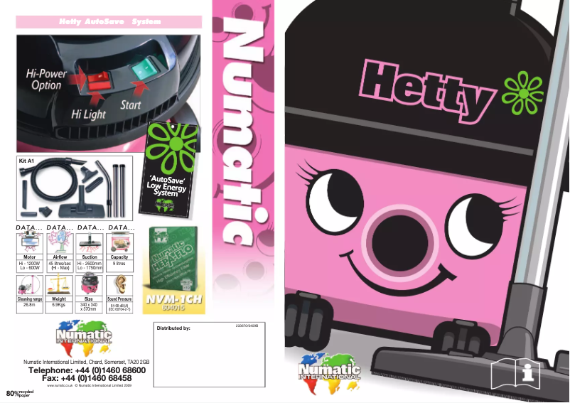 Page 1 of the manual User Manual Numatic Hetty Plus