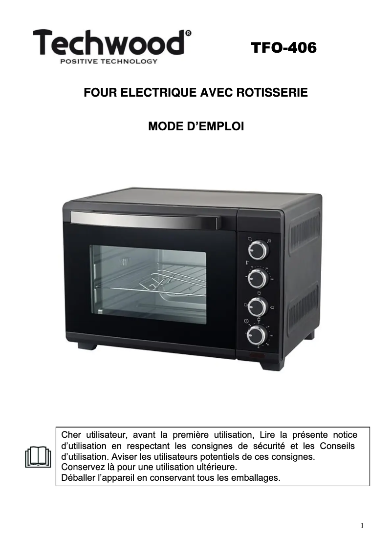 First page image of the manual for TFO-266