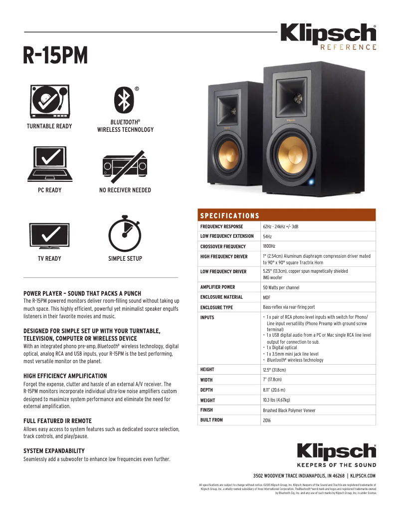 First page image of the manual for R-15PM
