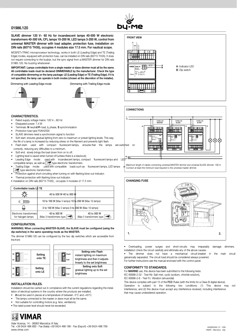Page 1 of the manual User Manual Vimar 01986.120