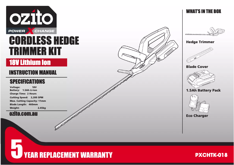 First page image of the manual for PXCHTK-018