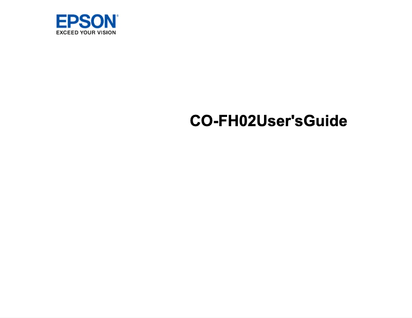 Image de la première page du manuel de l'appareil EpiqVision Flex CO-FH02